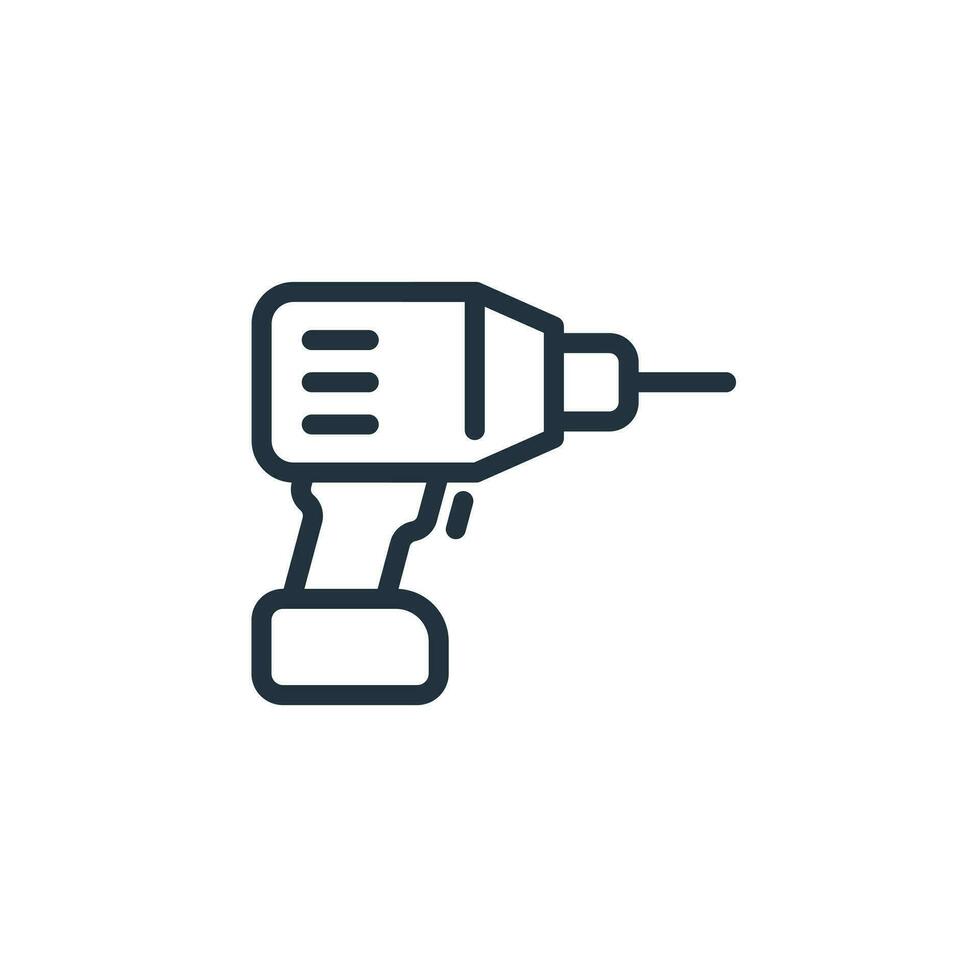 Drill icon isolated on white background. drill symbol for web and mobile applications. vector