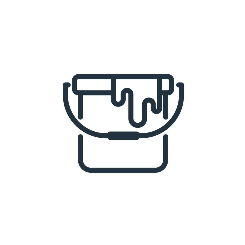 Paint bucket icon isolated on white background. Paint vector symbol for web and mobile design.