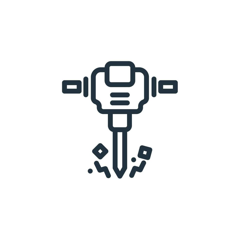 Jack hammer icon isolated on white background. Jack hammer vector symbol for web and mobile design.