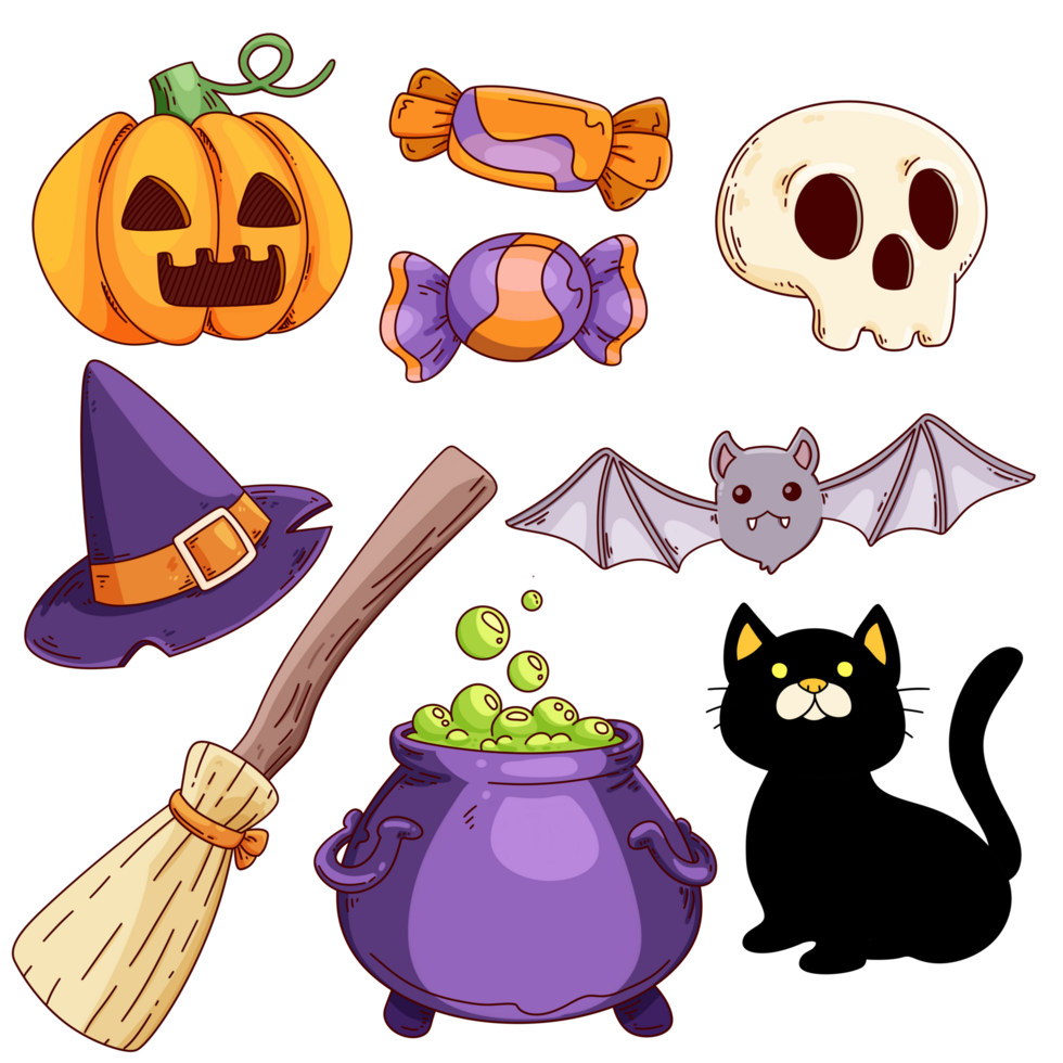 Cute Halloween Element Set png