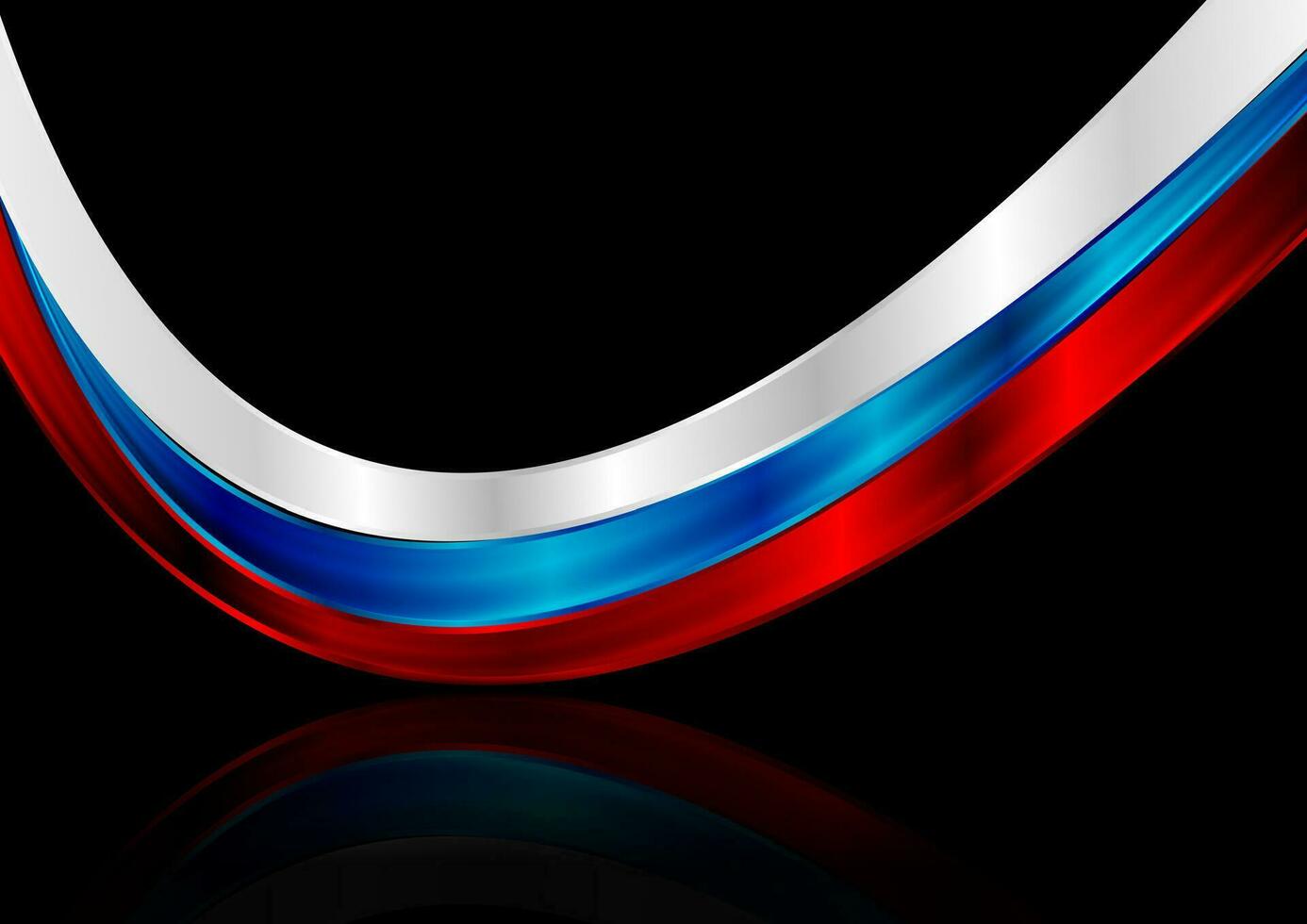 Russian flag abstract glossy waves concept background vector