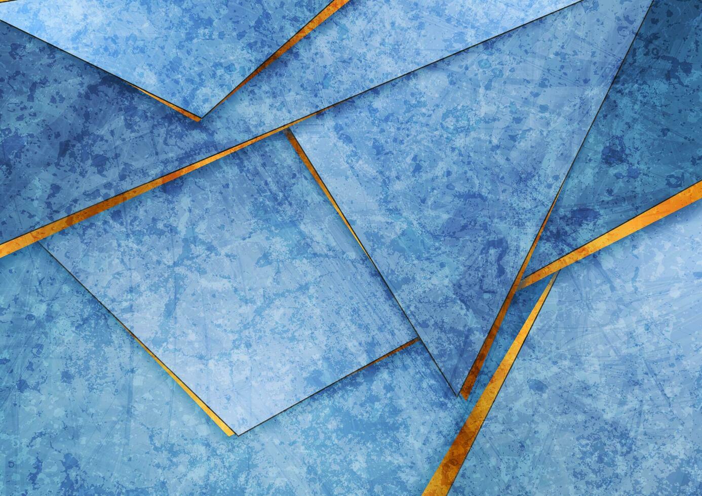 Blue and golden corporate material grunge background vector
