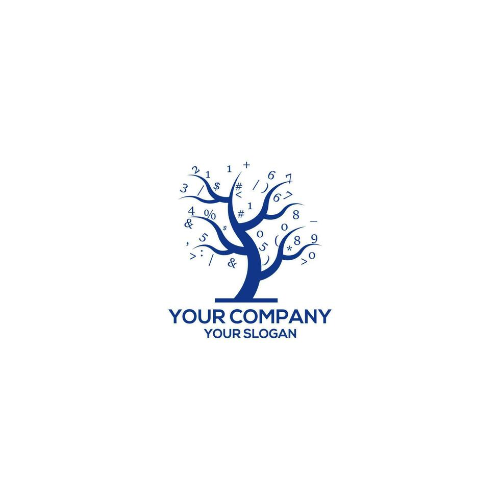 Math Tree Logo Design Vector