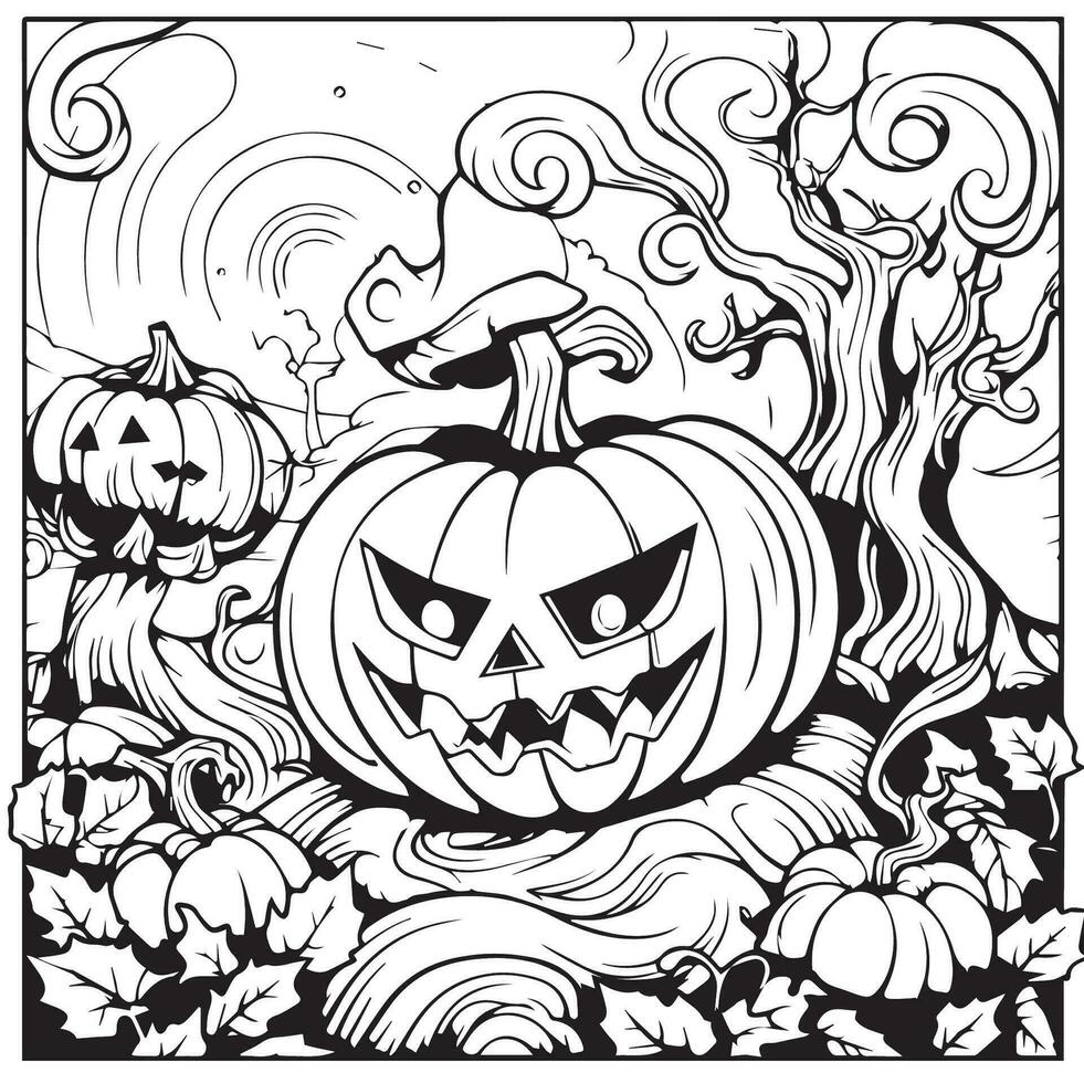 halloween coloring page vector
