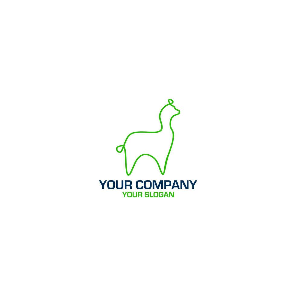 llama monoline logo diseño vector