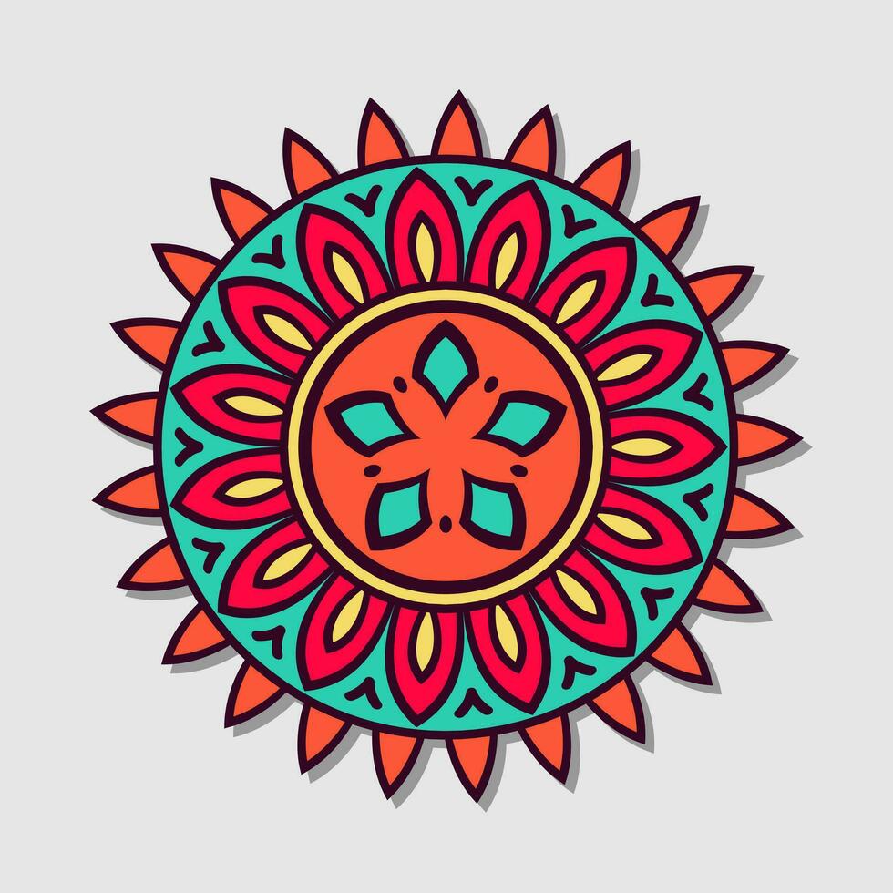 Colorful mandala on a white background. vector