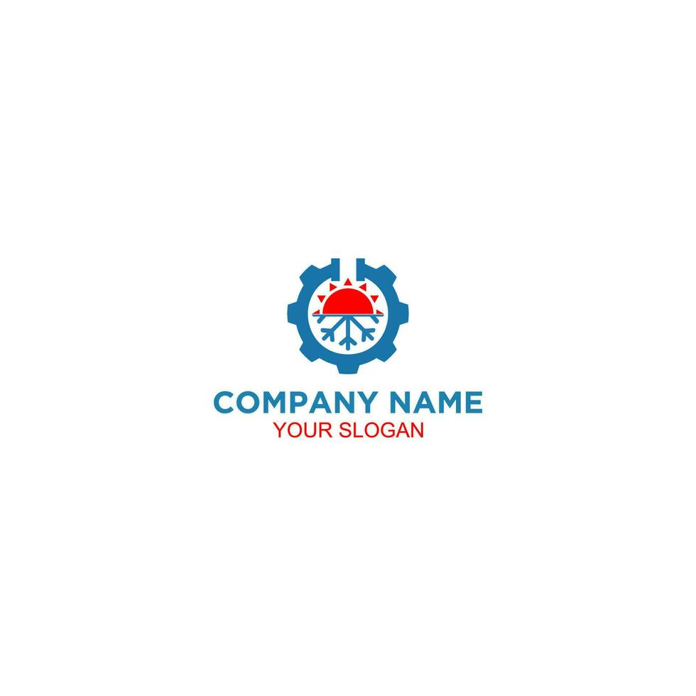 hvac and plumbing logo design vector