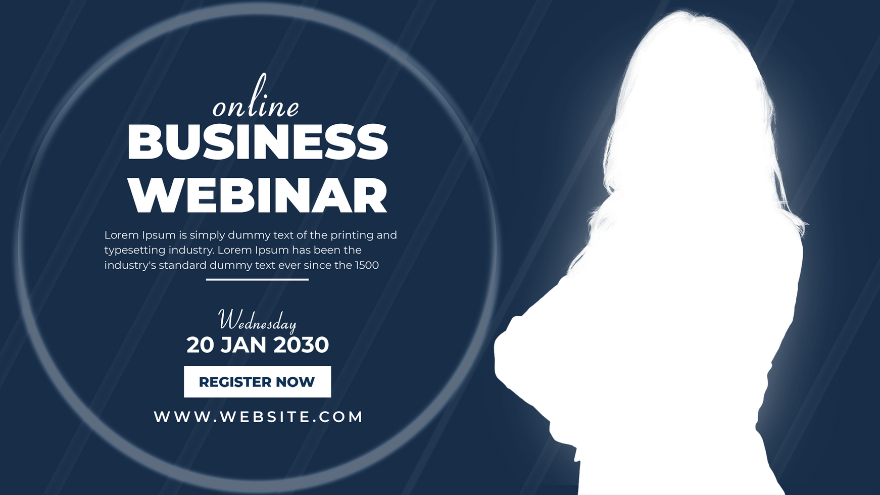 PSD online business webinar social media web banner design