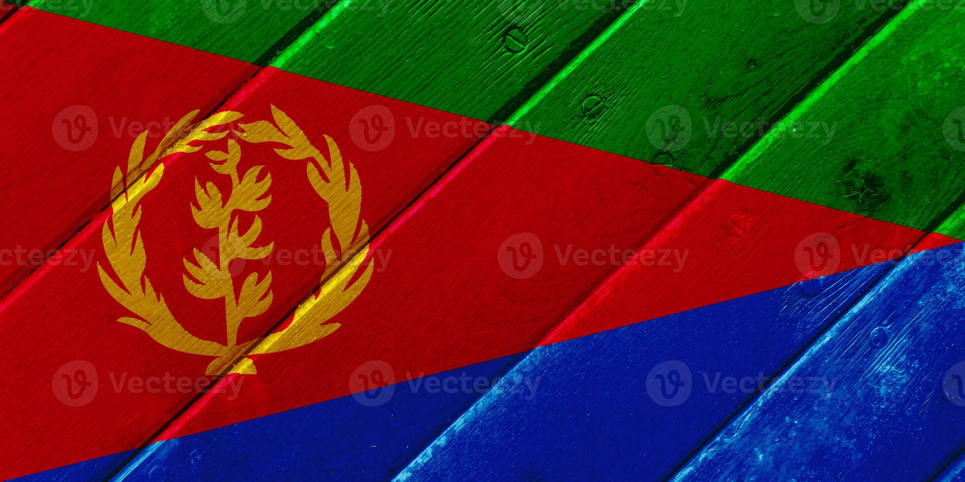 Flag of State of Eritrea on a textured background. Concept collage. photo
