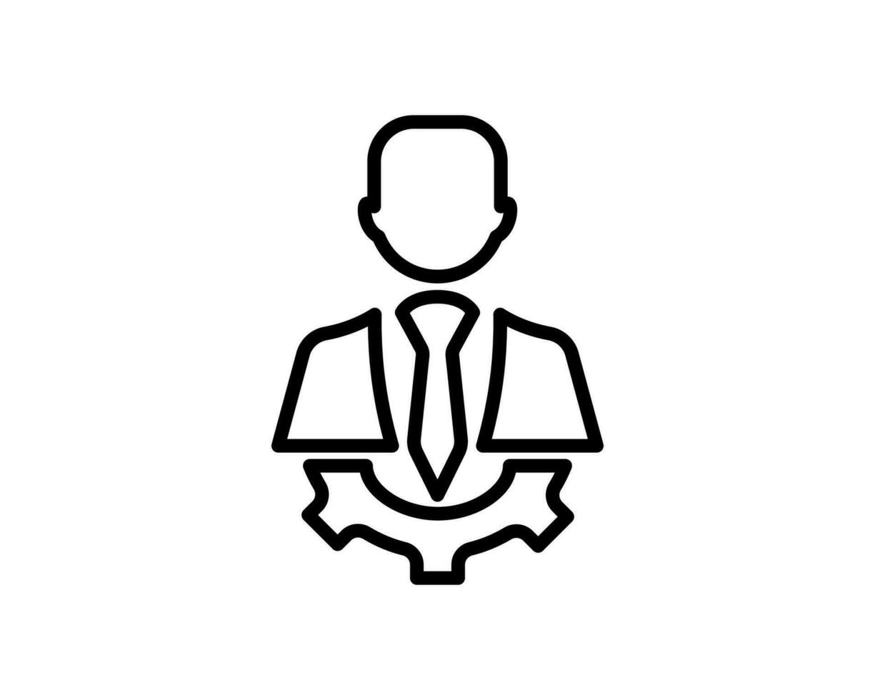 Human resources system icon in trendy line style design. Vector graphic illustration. human resource system symbol for website, logo, app and interface design. Black icon vector design