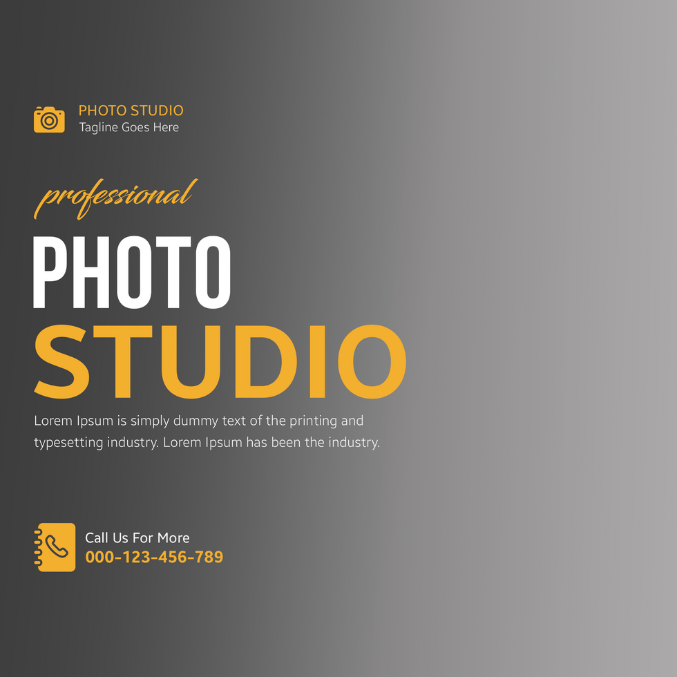 PSD professional photo studio promotional social media post design
