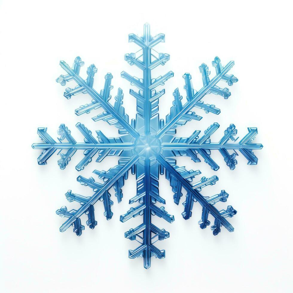 Blue snowflake isolated photo