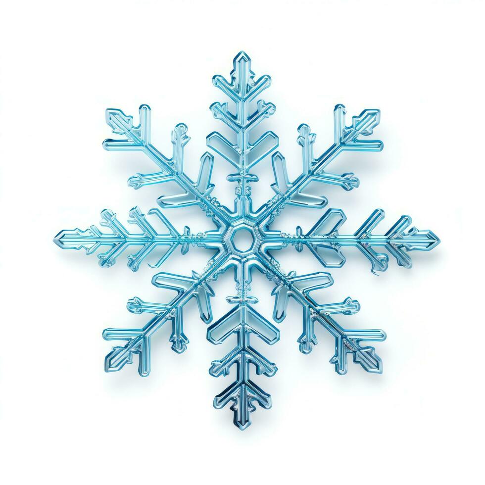 Blue snowflake isolated photo