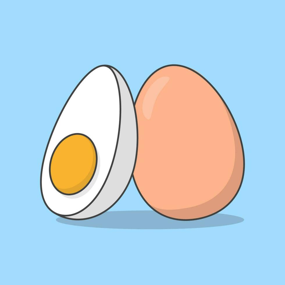 Eggs Vector Illustration. Chicken Boiled Eggs Food Flat Icon