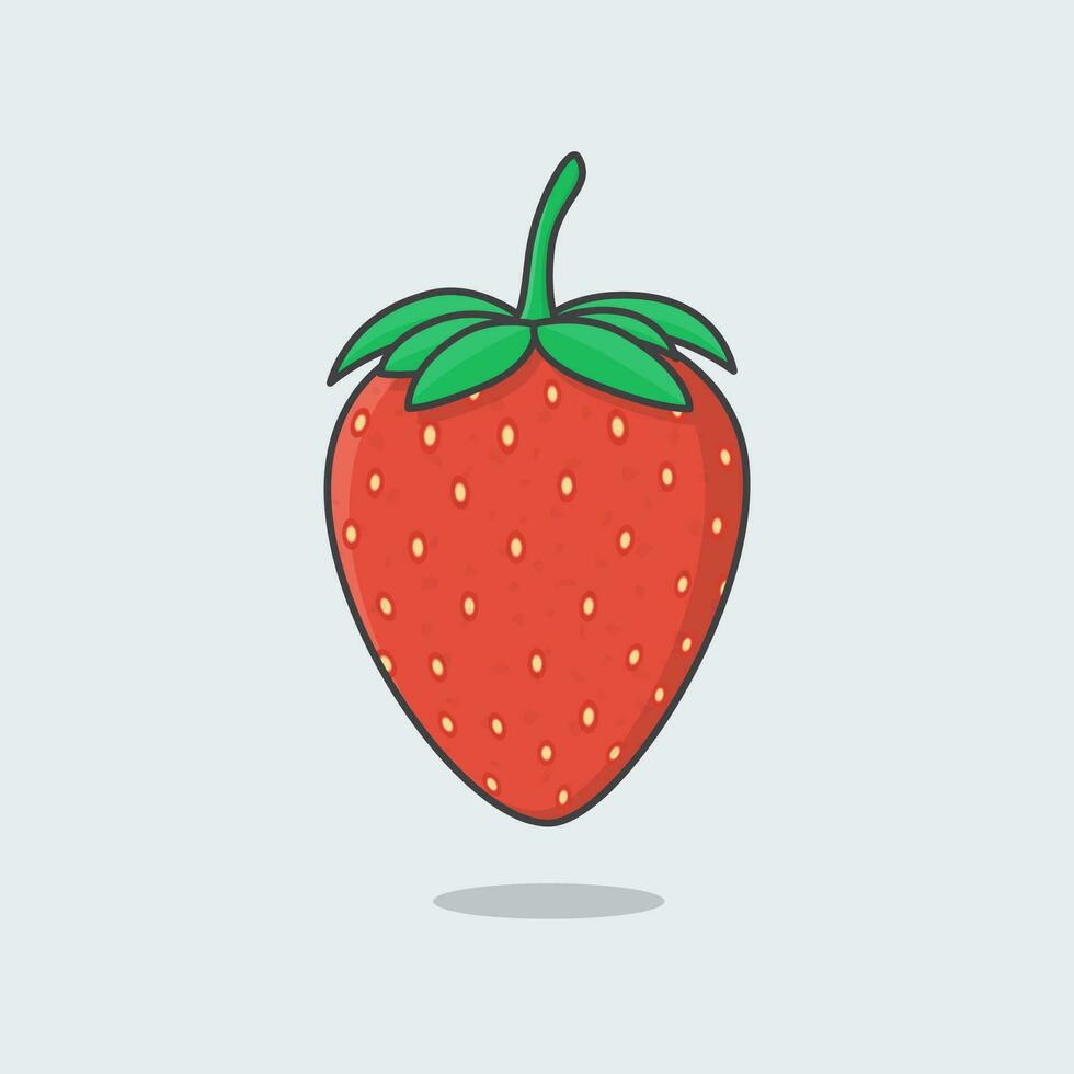 fresa Fruta dibujos animados vector ilustración. Fresco fresa Fruta plano icono contorno