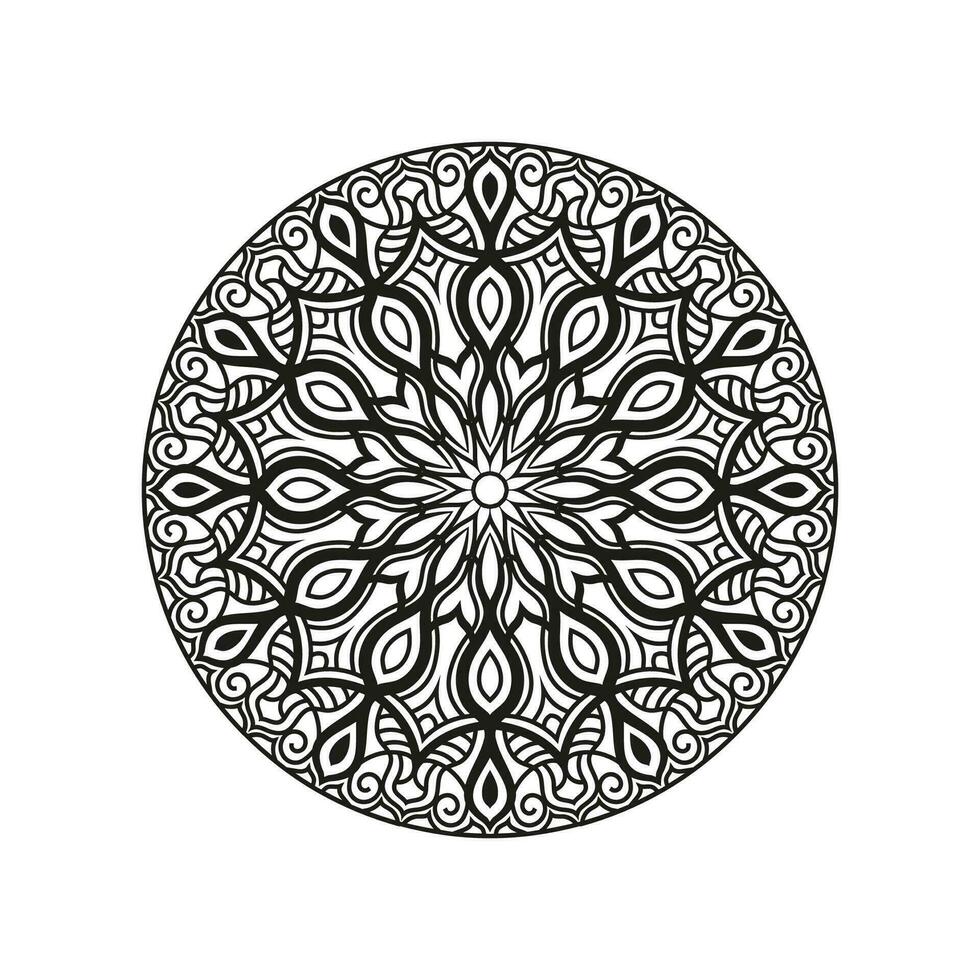Decorative mandala and pattern for Mehndi, wedding, tattoo, islam, indian, arabic. Outline mandalas coloring book page. vector