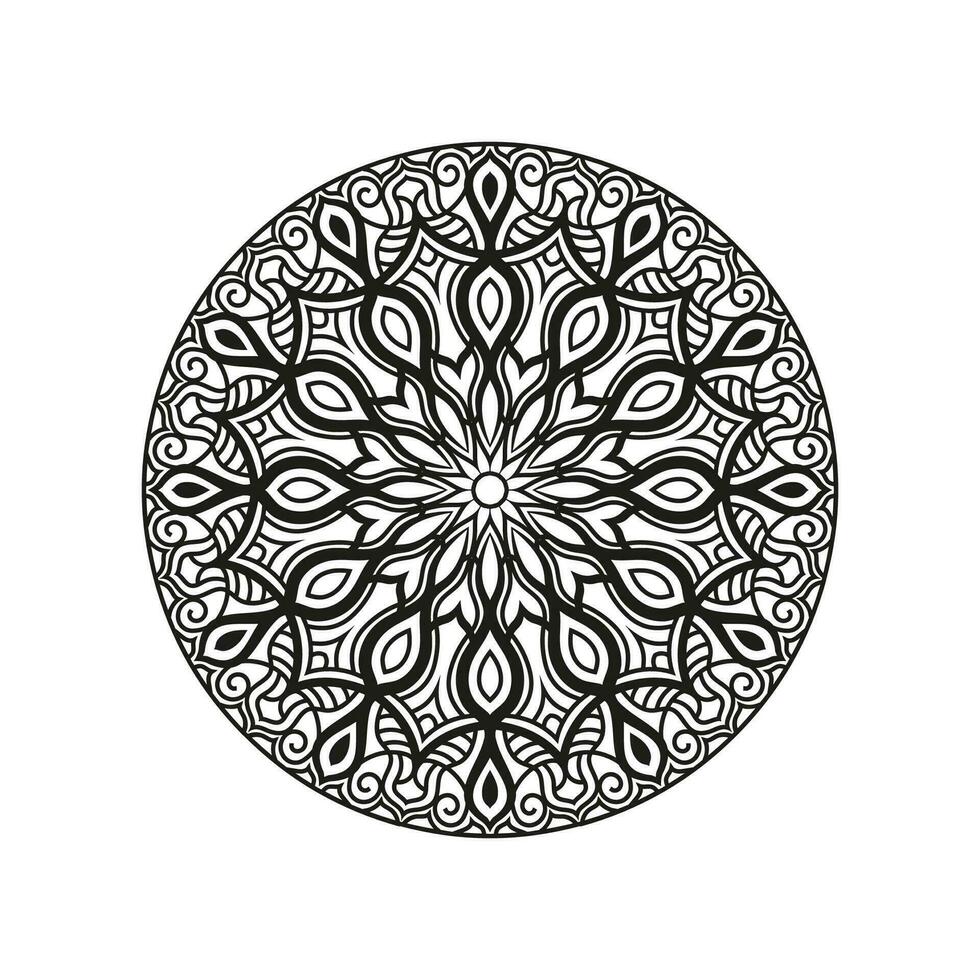 Decorative mandala and pattern for Mehndi, wedding, tattoo, islam, indian, arabic. Outline mandalas coloring book page. vector