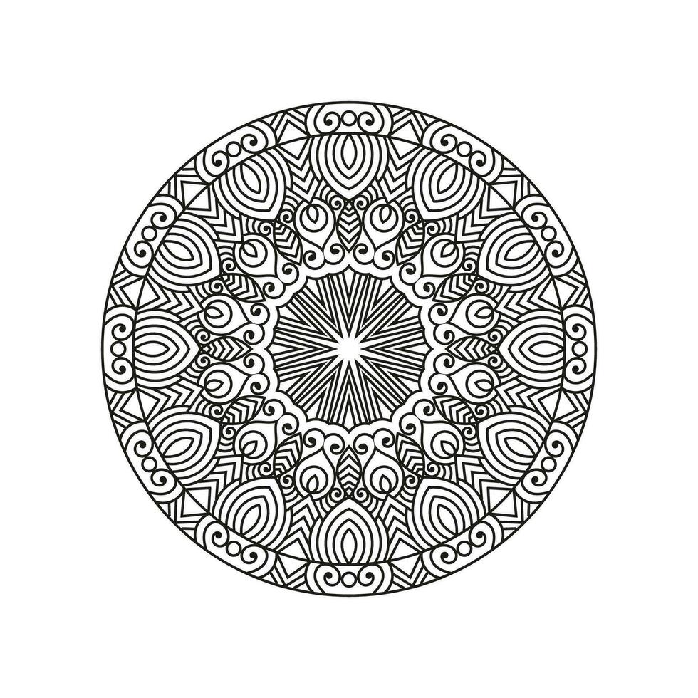 decorativo mandala y modelo para mehndi, boda, tatuaje, islam, indio, Arábica. contorno mandalas colorante libro página. vector