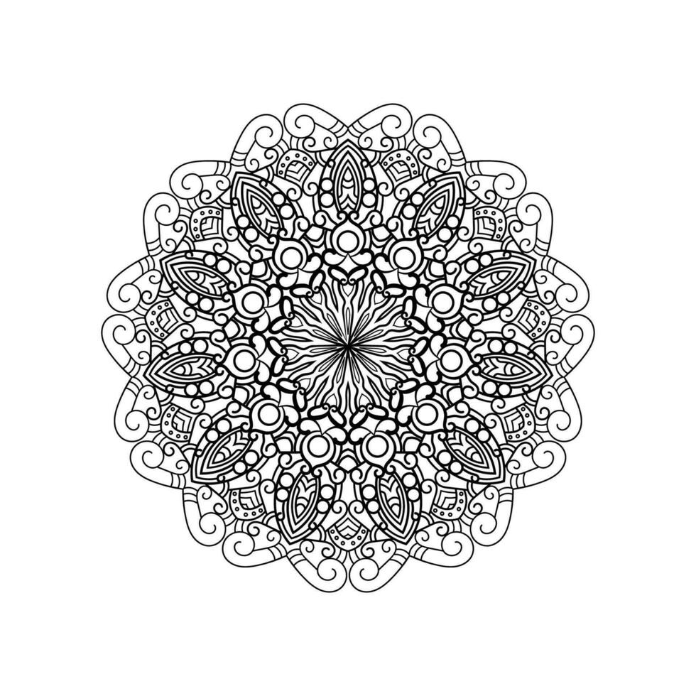 Decorative mandala and pattern for Mehndi, wedding, tattoo, islam, indian, arabic. Outline mandalas coloring book page. vector