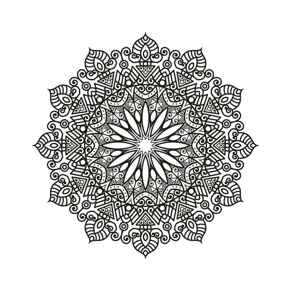 decorativo mandala y modelo para mehndi, boda, tatuaje, islam, indio, Arábica. contorno mandalas colorante libro página. vector