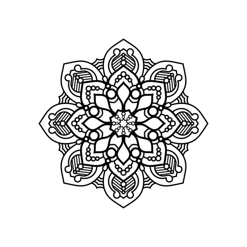 decorativo mandala y modelo para mehndi, boda, tatuaje, islam, indio, Arábica. contorno mandalas colorante libro página. vector