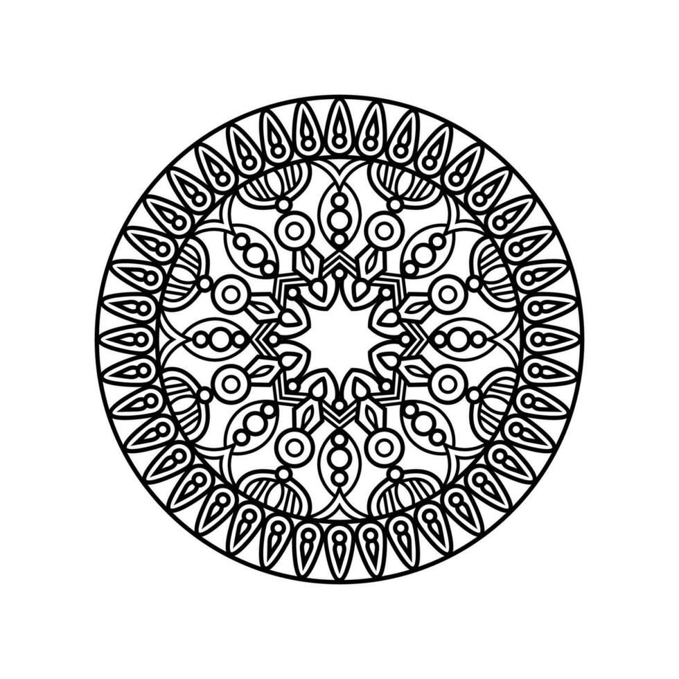 Decorative mandala and pattern for Mehndi, wedding, tattoo, islam, indian, arabic. Outline mandalas coloring book page. vector