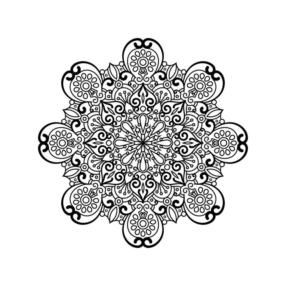 decorativo mandala y modelo para mehndi, boda, tatuaje, islam, indio, Arábica. contorno mandalas colorante libro página. vector