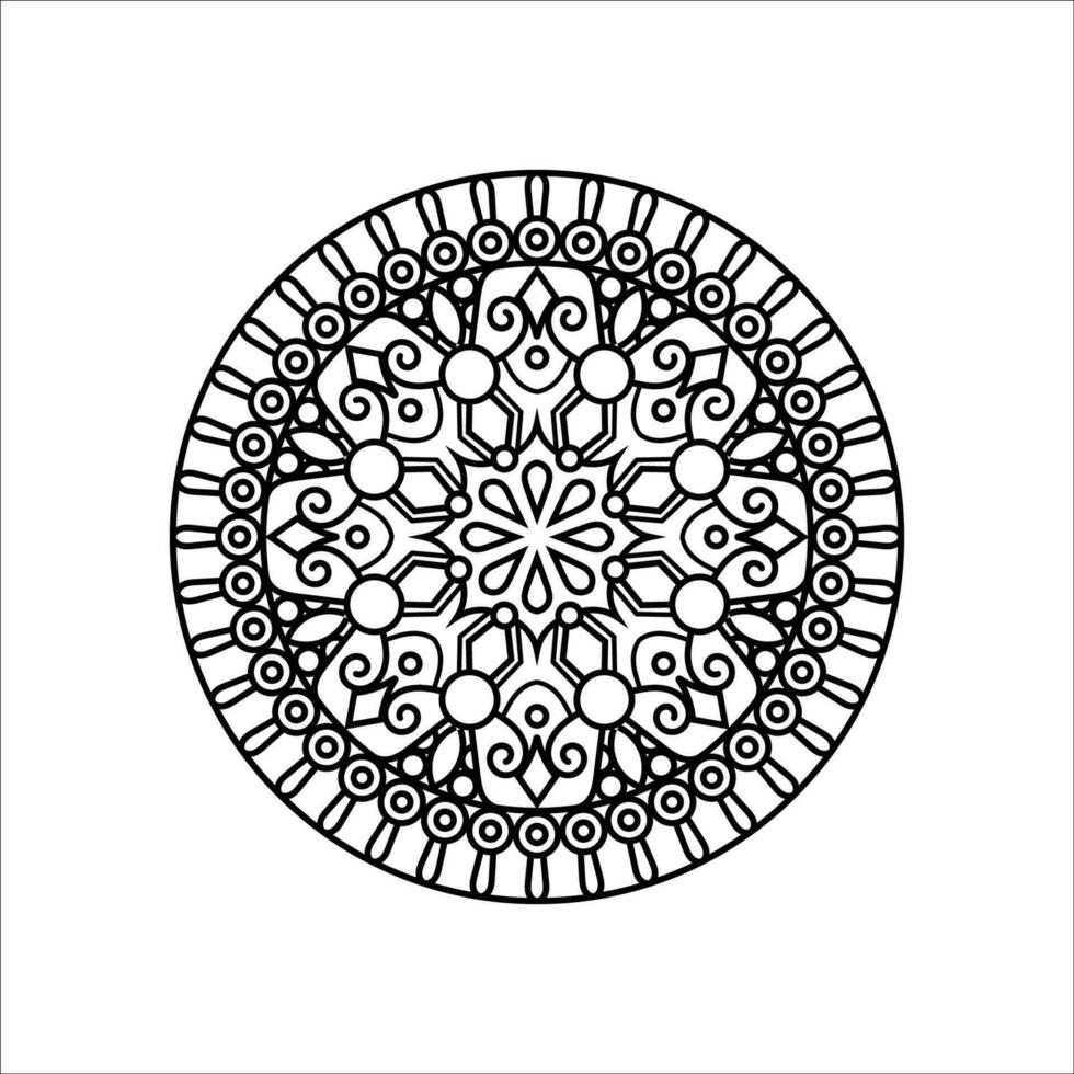 Decorative mandala and pattern for Mehndi, wedding, tattoo, islam, indian, arabic. Outline mandalas coloring book page. vector