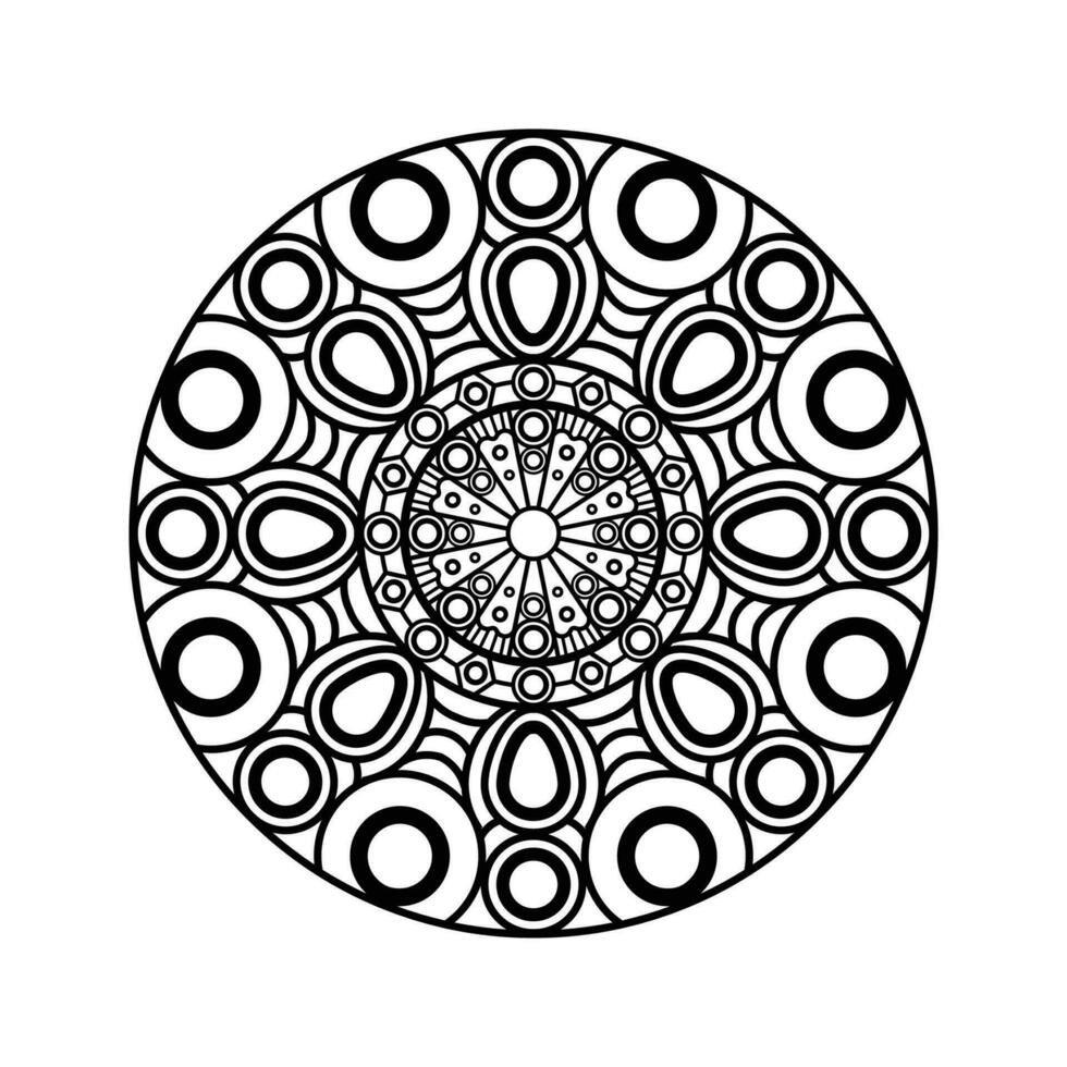 Decorative mandala and pattern for Mehndi, wedding, tattoo, islam, indian, arabic. Outline mandalas coloring book page. vector