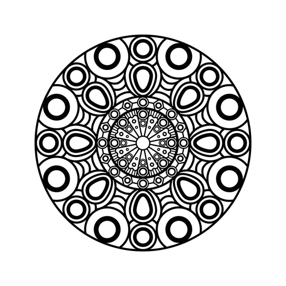 decorativo mandala y modelo para mehndi, boda, tatuaje, islam, indio, Arábica. contorno mandalas colorante libro página. vector