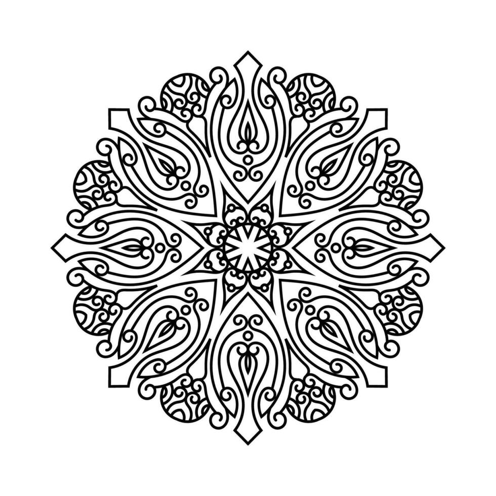 decorativo mandala y modelo para mehndi, boda, tatuaje, islam, indio, Arábica. contorno mandalas colorante libro página. vector