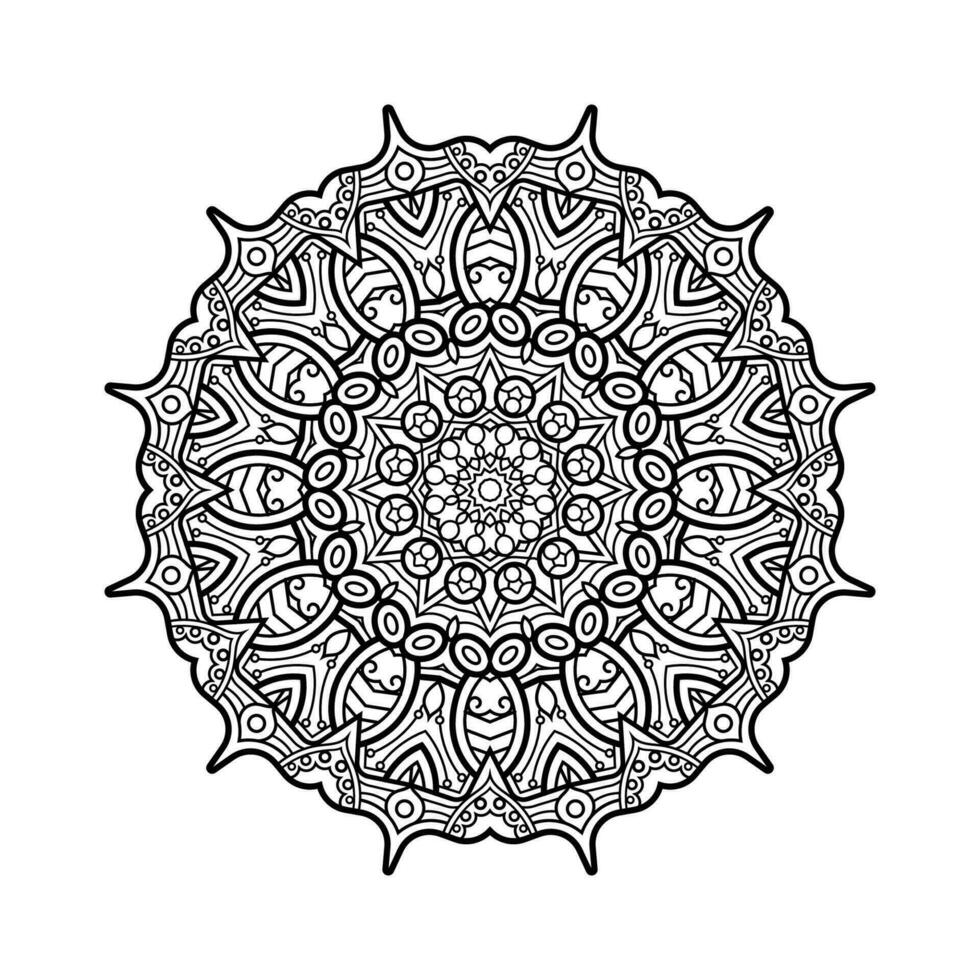 Decorative mandala and pattern for Mehndi, wedding, tattoo, islam, indian, arabic. Outline mandalas coloring book page. vector