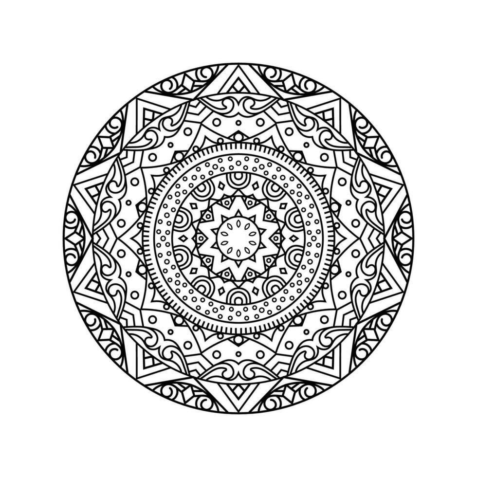 decorativo mandala y modelo para mehndi, boda, tatuaje, islam, indio, Arábica. contorno mandalas colorante libro página. vector