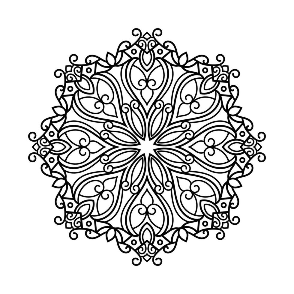 decorativo mandala y modelo para mehndi, boda, tatuaje, islam, indio, Arábica. contorno mandalas colorante libro página. vector