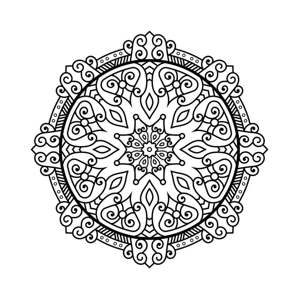 decorativo mandala y modelo para mehndi, boda, tatuaje, islam, indio, Arábica. contorno mandalas colorante libro página. vector