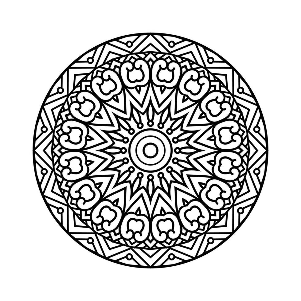 decorativo mandala y modelo para mehndi, boda, tatuaje, islam, indio, Arábica. contorno mandalas colorante libro página. vector