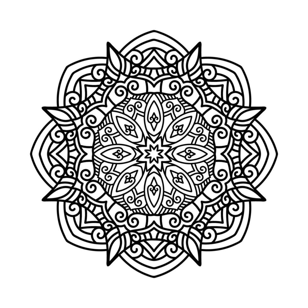 decorativo mandala y modelo para mehndi, boda, tatuaje, islam, indio, Arábica. contorno mandalas colorante libro página. vector