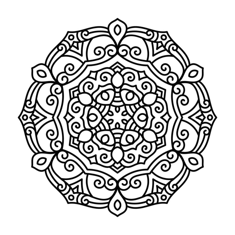 decorativo mandala y modelo para mehndi, boda, tatuaje, islam, indio, Arábica. contorno mandalas colorante libro página. vector