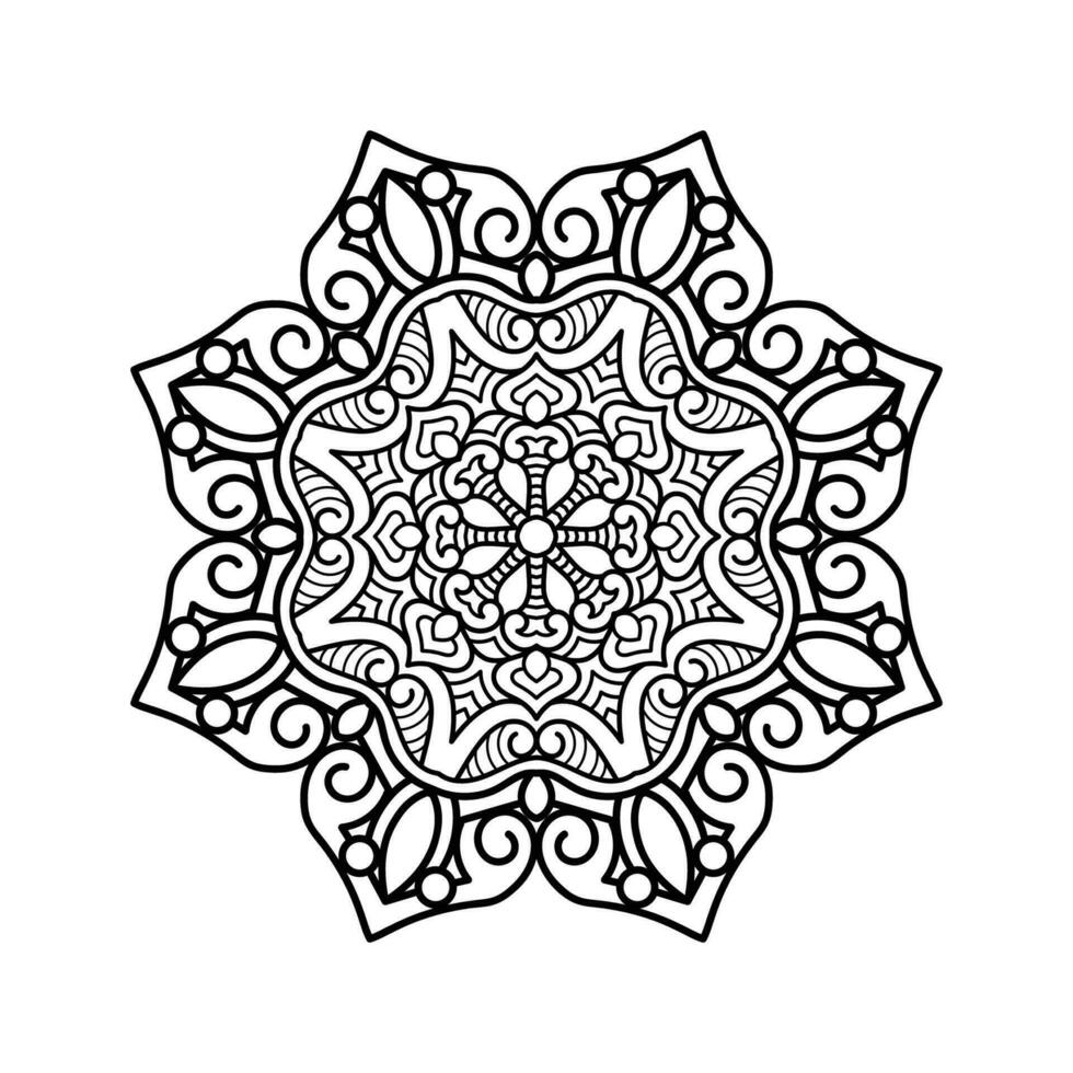 decorativo mandala y modelo para mehndi, boda, tatuaje, islam, indio, Arábica. contorno mandalas colorante libro página. vector