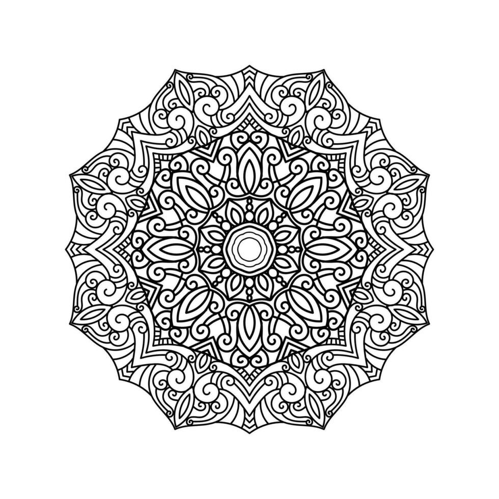 decorativo mandala y modelo para mehndi, boda, tatuaje, islam, indio, Arábica. contorno mandalas colorante libro página. vector