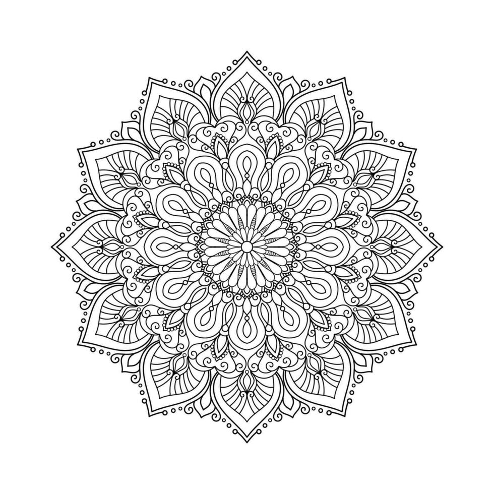 decorativo mandala y modelo para mehndi, boda, tatuaje, islam, indio, Arábica. contorno mandalas colorante libro página. vector