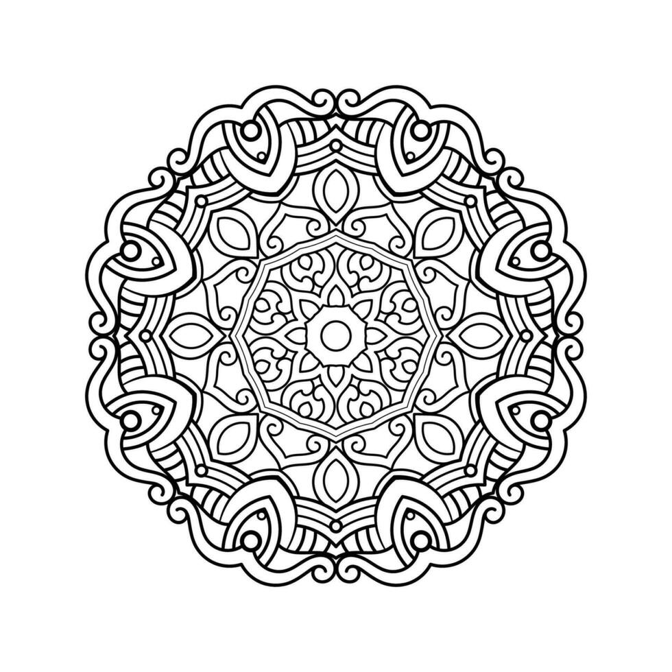 decorativo mandala y modelo para mehndi, boda, tatuaje, islam, indio, Arábica. contorno mandalas colorante libro página. vector