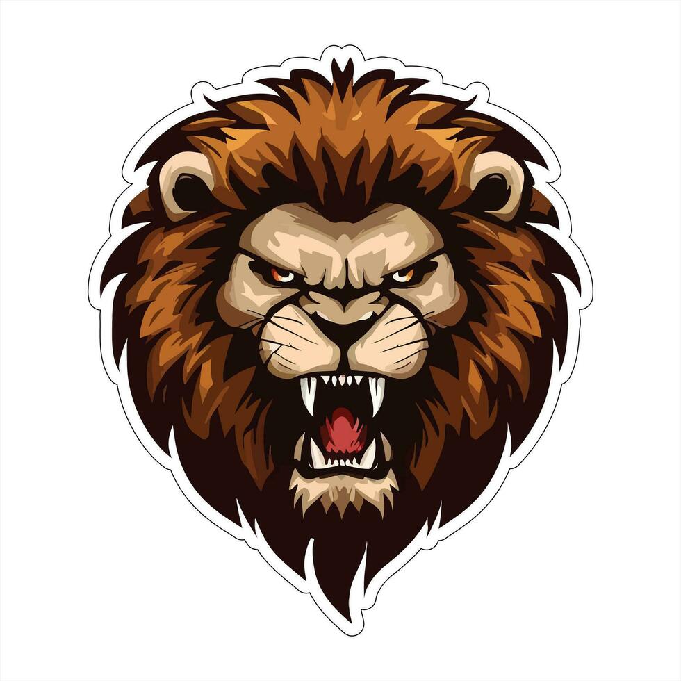 león cara y cabeza vector Arte pegatina y logo modelo