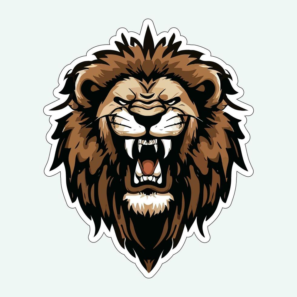 león cara y cabeza vector Arte pegatina y logo modelo