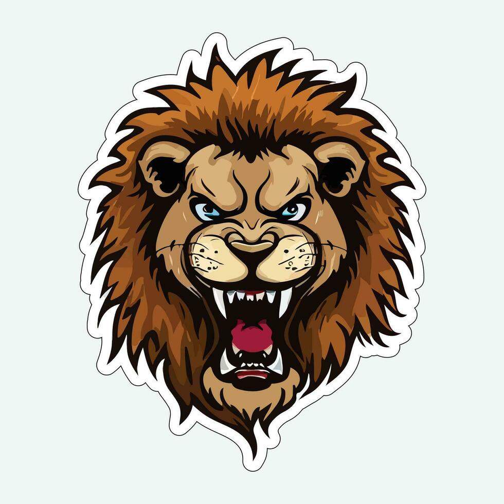 león cara y cabeza vector Arte pegatina y logo modelo
