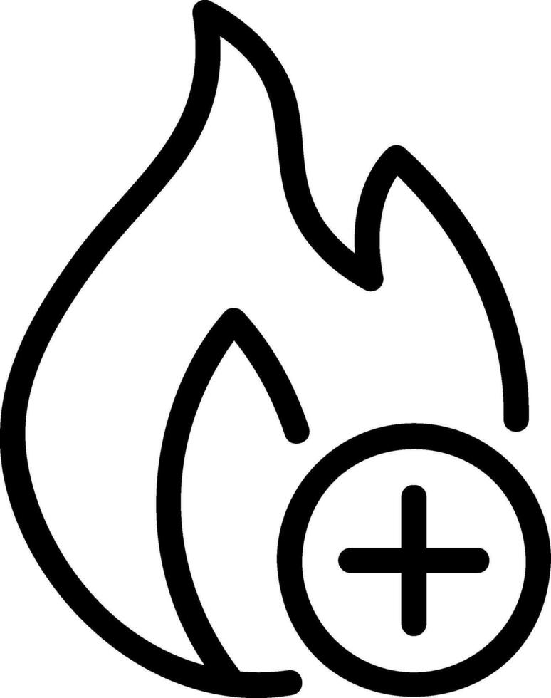 flame line icon vector