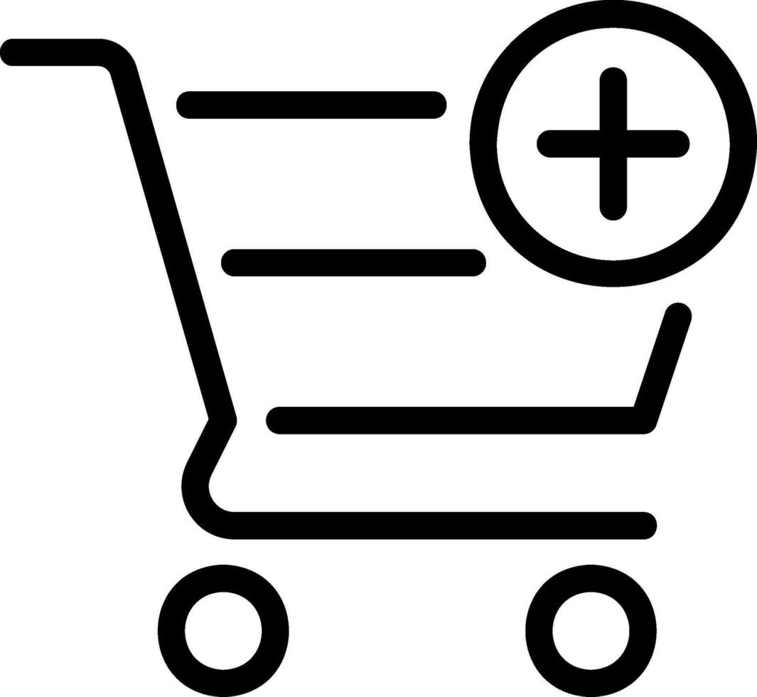 shopping cart line icon vector