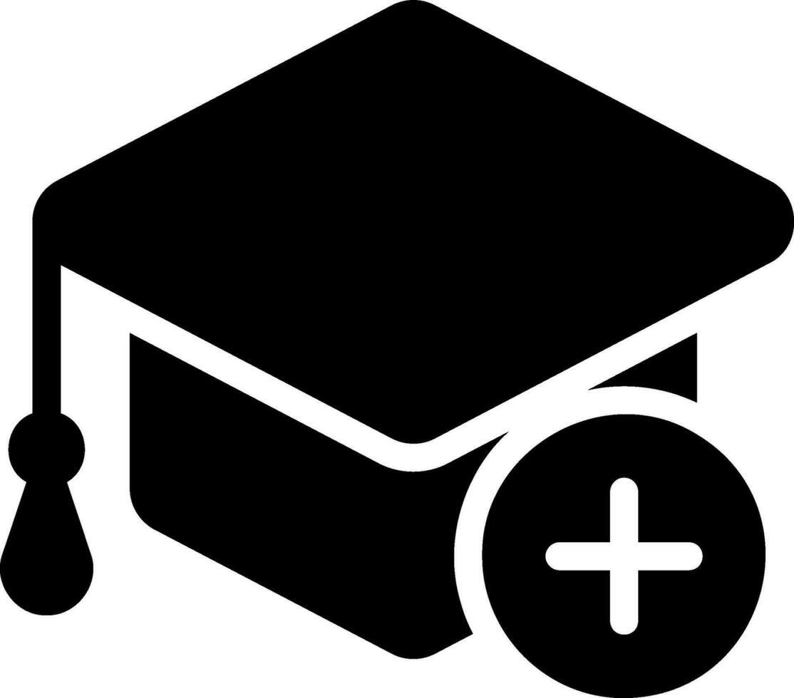 graduation cap glyph icon vector