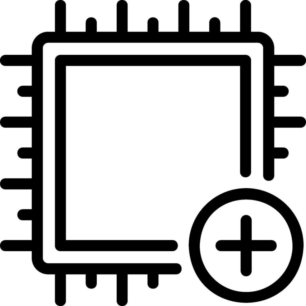 icono de línea de chip vector