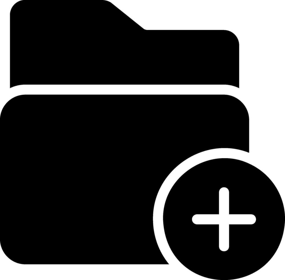 add folder glyph icon vector